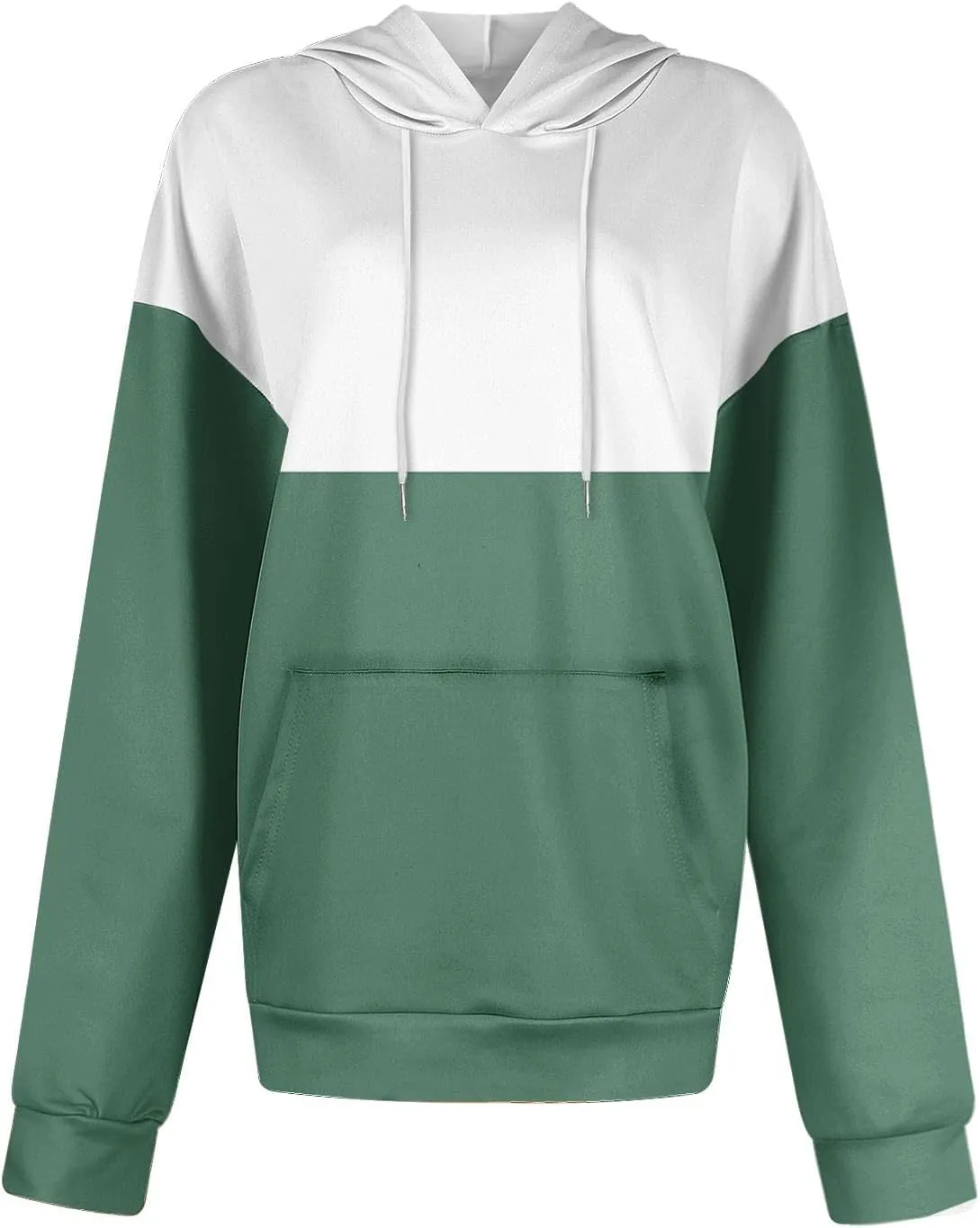 2024 Fall Hoodies for Women Drawstring Colorblock Long Sleeves Hooded Clothes Fashion Loose Fit Cozy Tops With Pocket