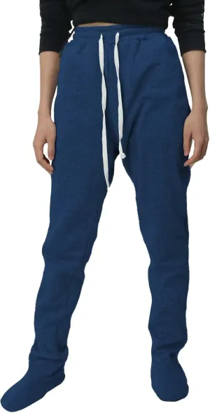 Adult Footed Sweatpants with Sherpa Fleece Lined Feet Soft and Warm Footing S-XXL