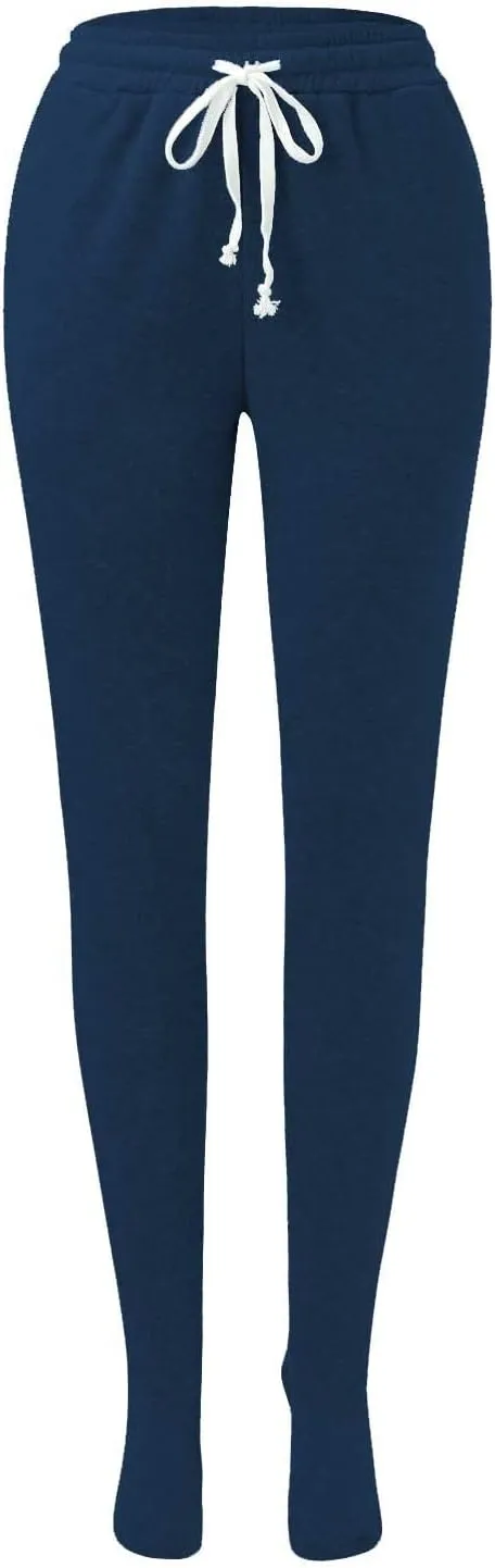 Adult Footed Sweatpants with Sherpa Fleece Lined Feet Soft and Warm Footing S-XXL