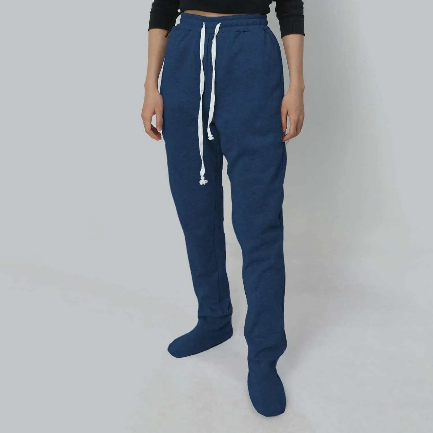 Adult Footed Sweatpants with Sherpa Fleece Lined Feet Soft and Warm Footing S-XXL