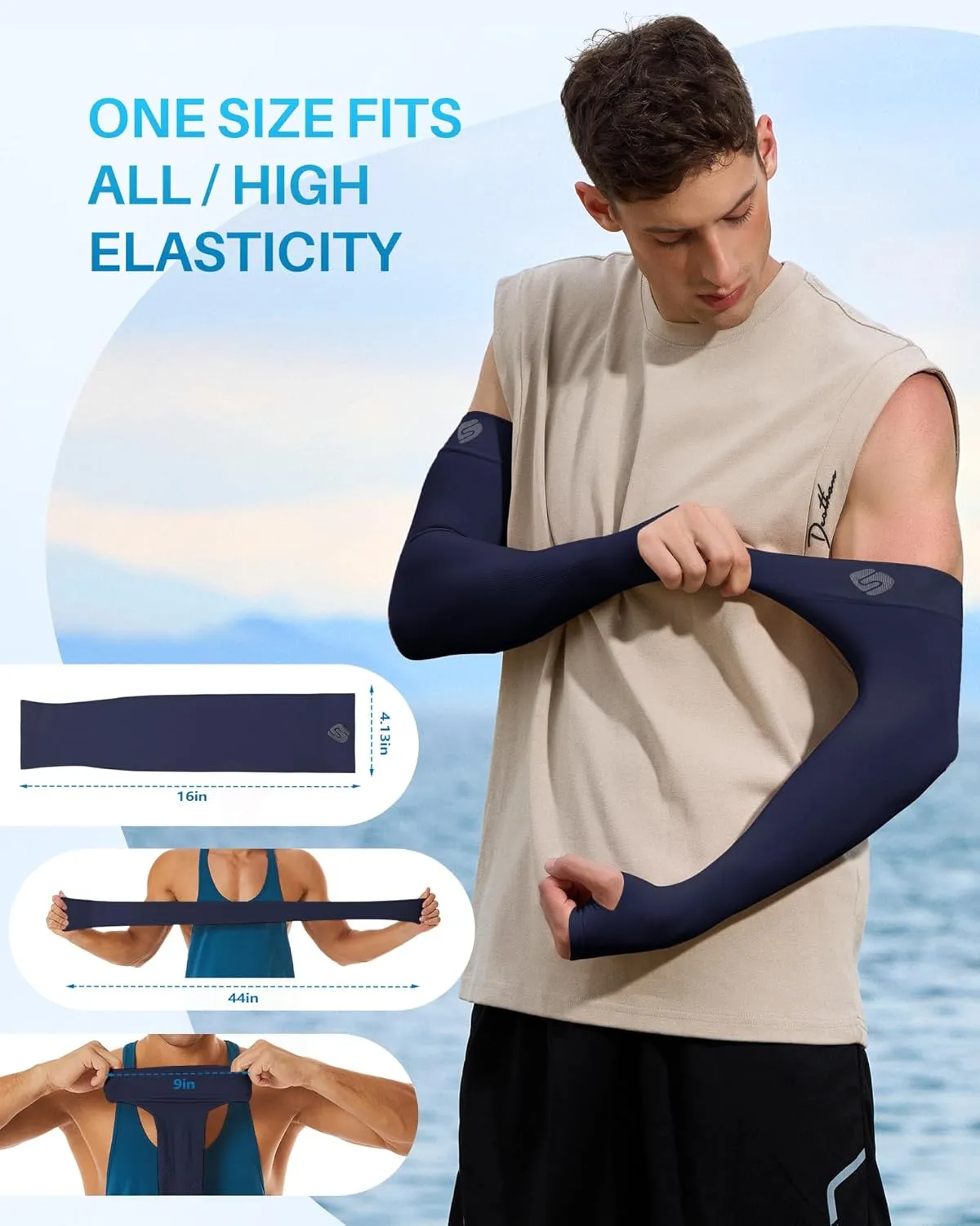 Arm Sleeves for Men Women UV Sun Protection Compression Arm Warmer Tattoo Cover Up, Sports Golf Cooling Sleeves