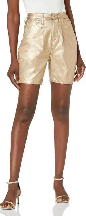 Armani Exchange Women's High Waisted Gold Mom Fit Denim Shorts