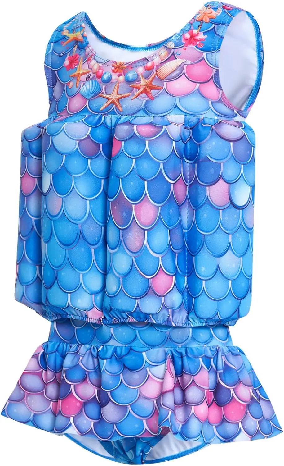 Baby Girls Swimsuit with Floatation Toddler One Piece Swimsuits Kids Swim Vest Swimwear Float Suit
