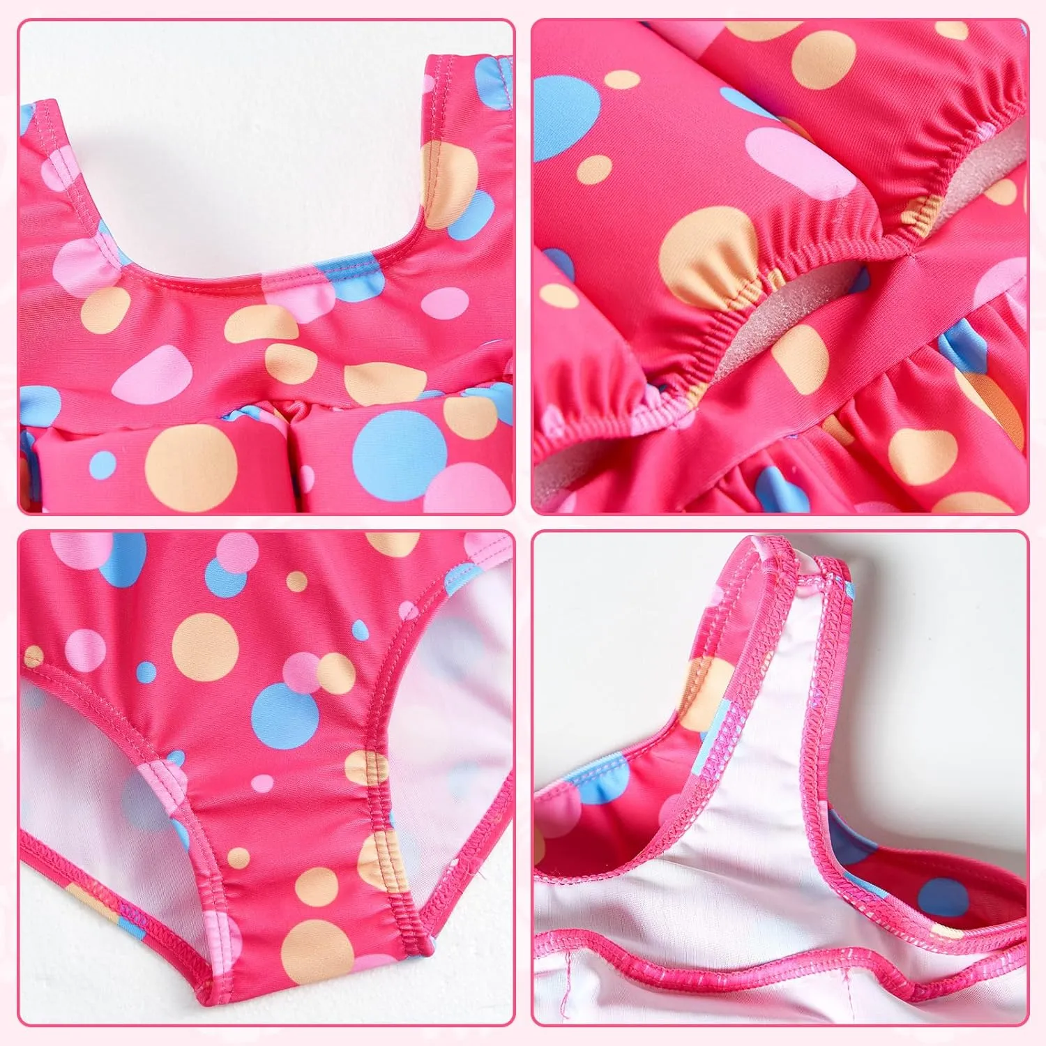 Baby Girls Swimsuit with Floatation Toddler One Piece Swimsuits Kids Swim Vest Swimwear Float Suit