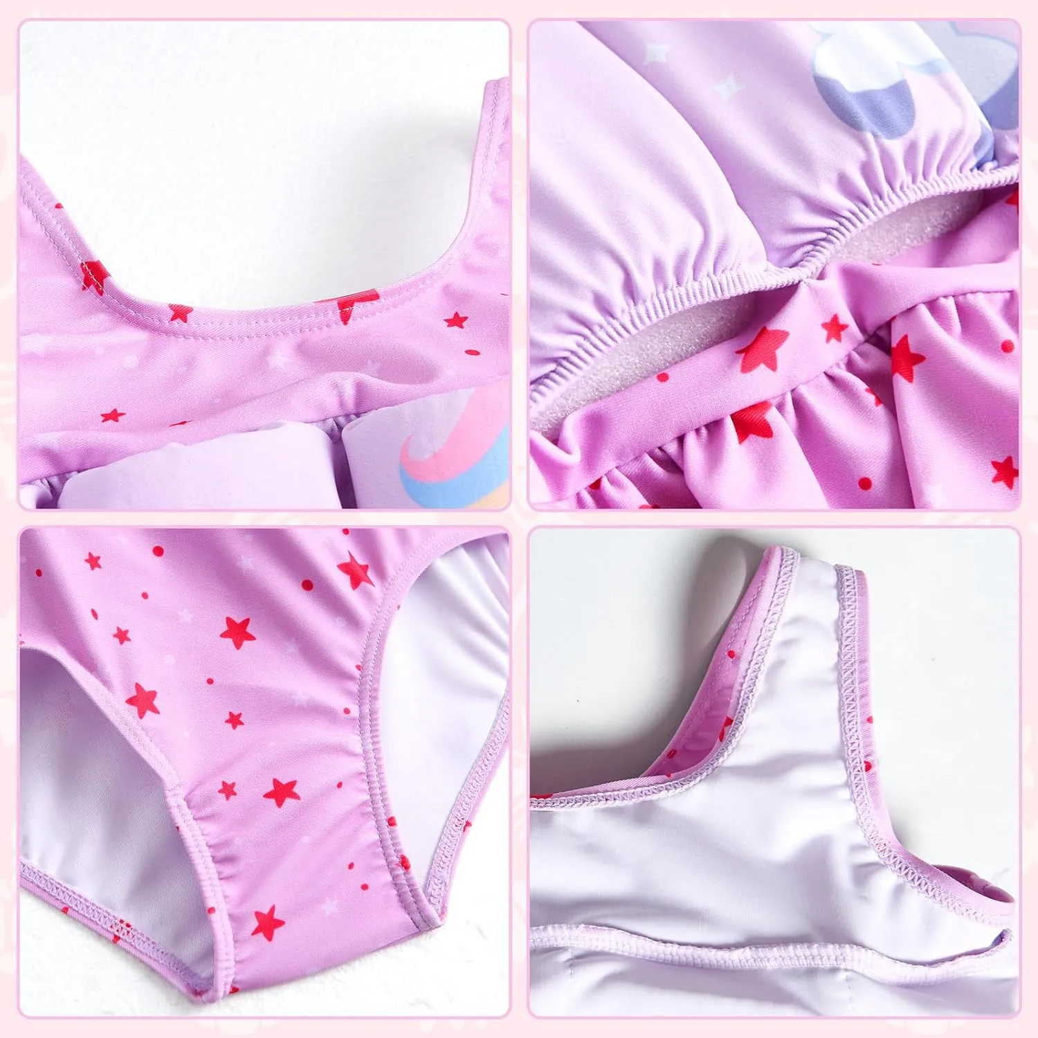 Baby Girls Swimsuit with Floatation Toddler One Piece Swimsuits Kids Swim Vest Swimwear Float Suit