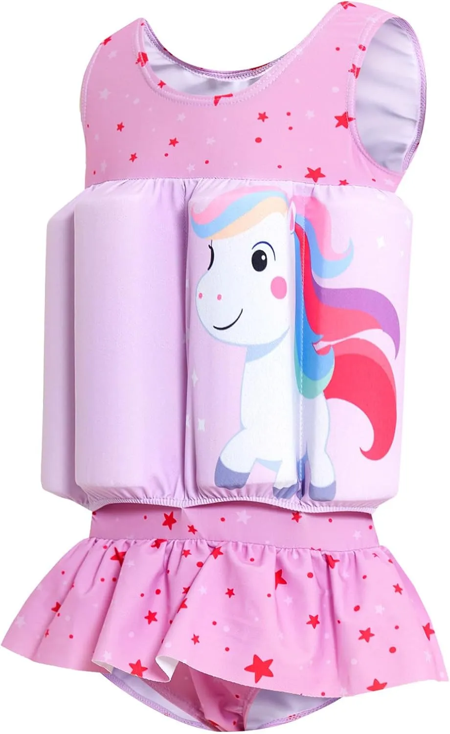 Baby Girls Swimsuit with Floatation Toddler One Piece Swimsuits Kids Swim Vest Swimwear Float Suit