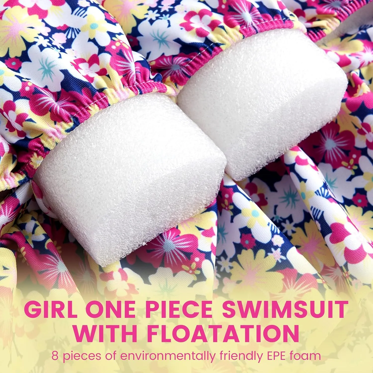 Baby Girls Swimsuit with Floatation Toddler One Piece Swimsuits Kids Swim Vest Swimwear Float Suit