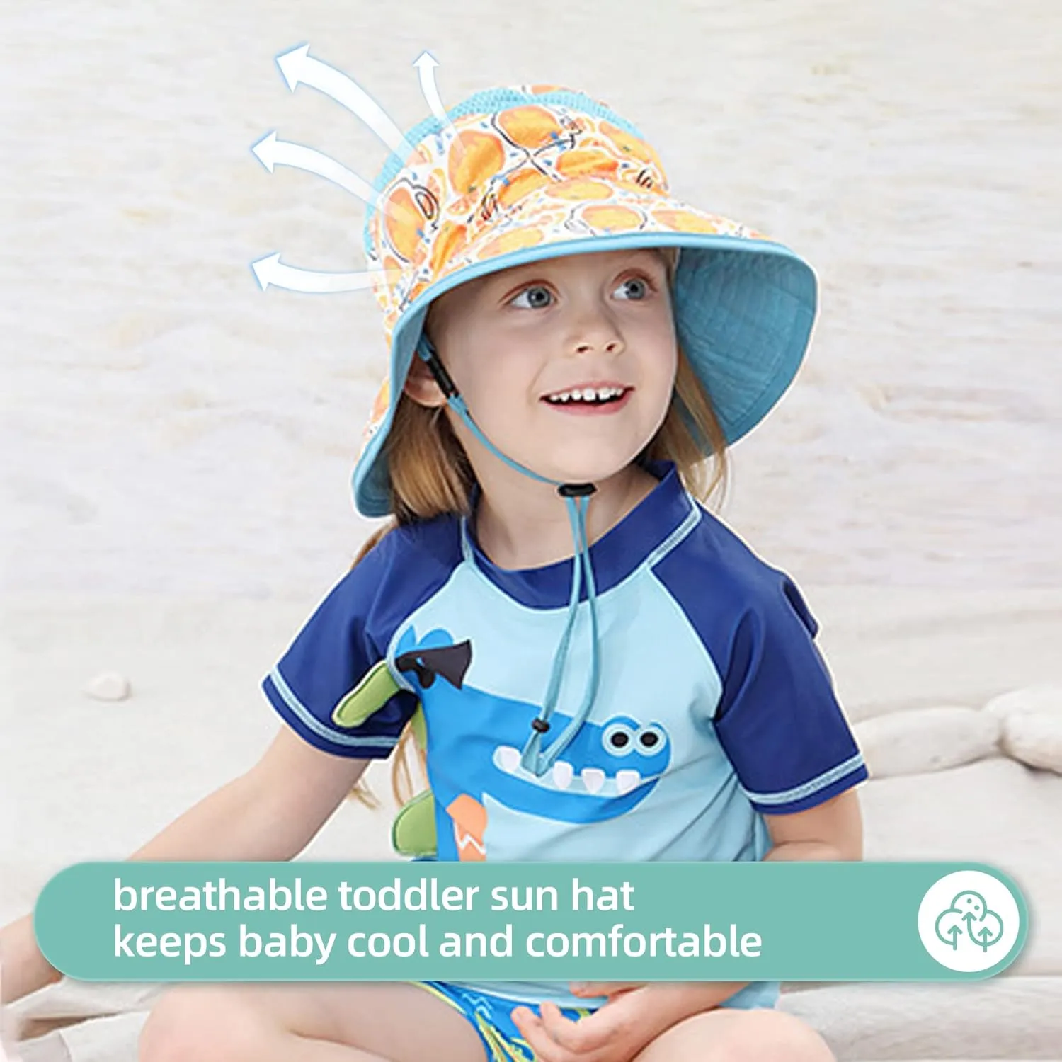 Baby Sun Hats Boys Girls Summer UPF 50  Sun Protection Toddler Beach Hat Neck Flap Kid Cap with Wide Brim