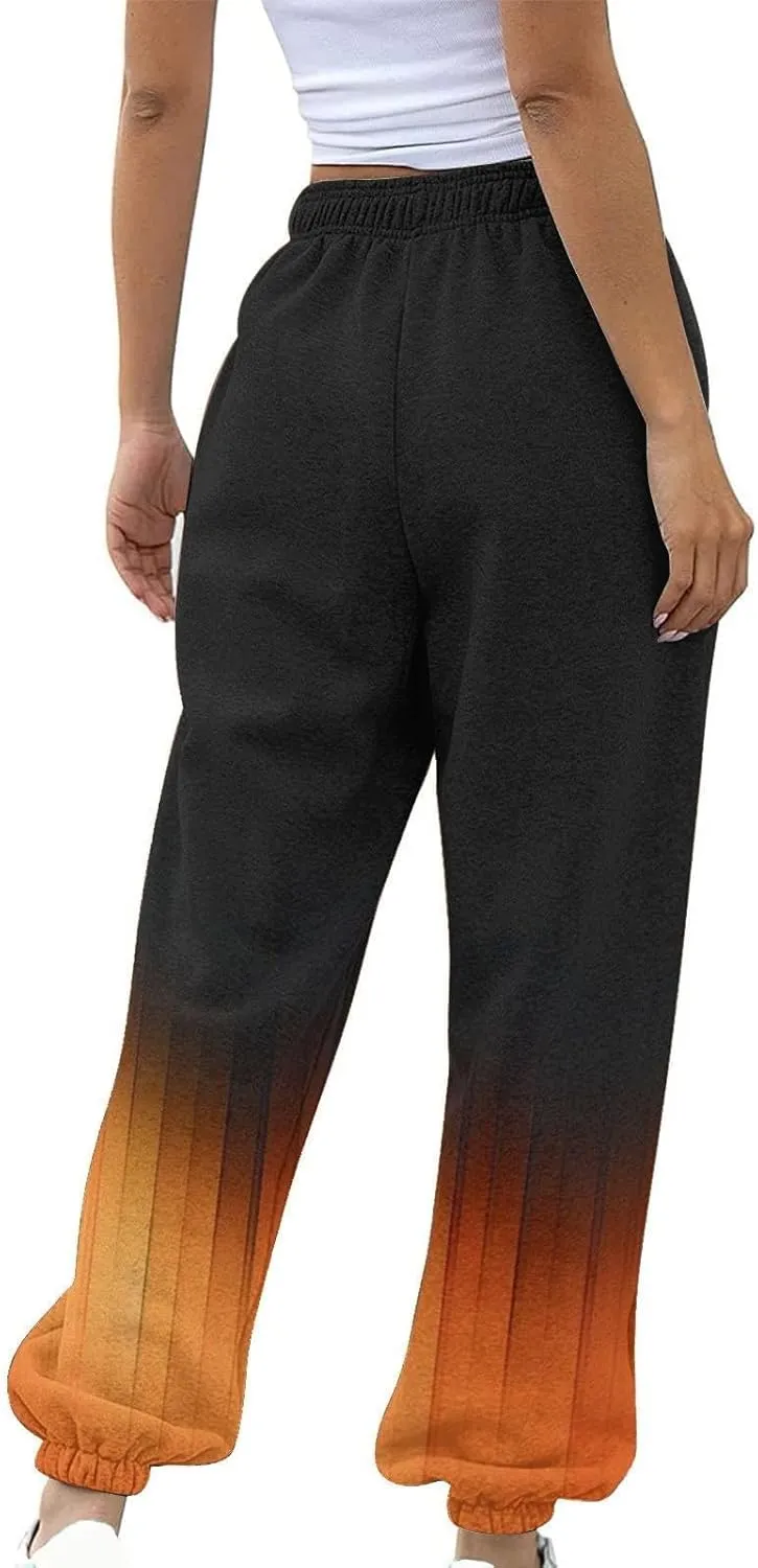 Baggy Velour Sweatpants for Women Pants Workout High Waisted Yoga Pants with Pockets Joggers Pants Baggy Y2k Trendy