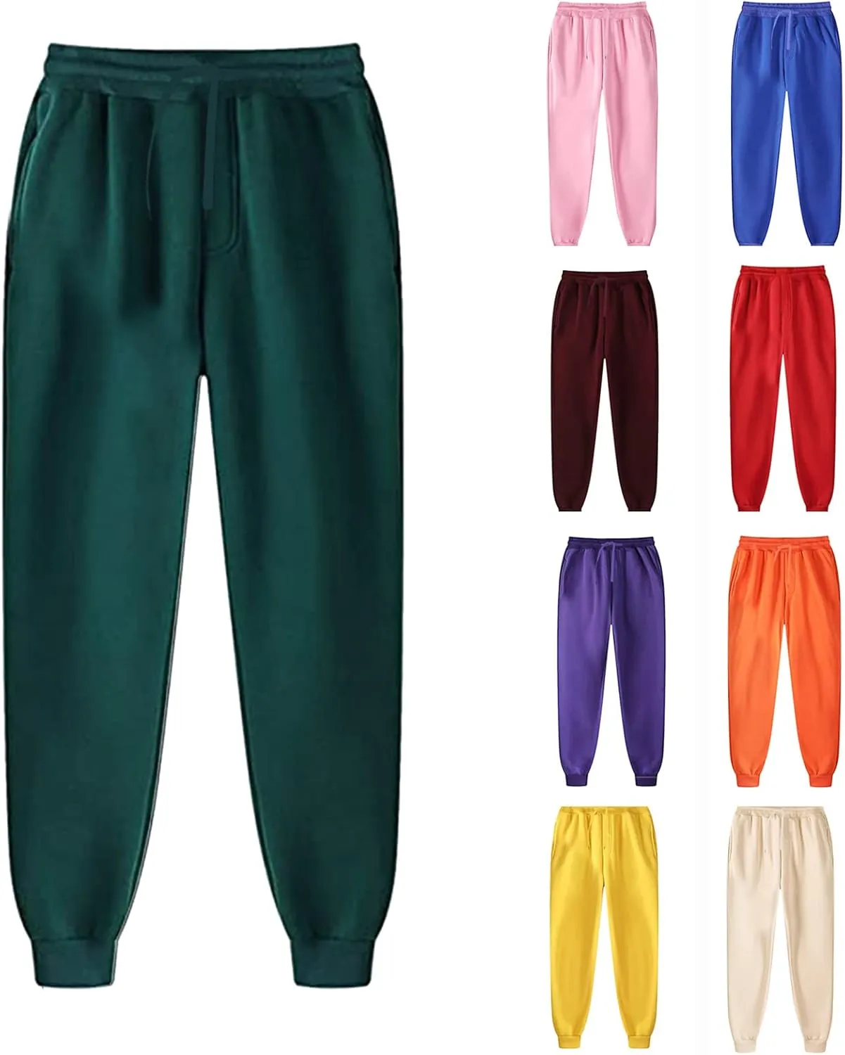 BIFUTON Joggers for Men,Mens Sweatpants Baggy Pants Solid Color Stretch Waist Drawstring Running Track Pants with Pockets