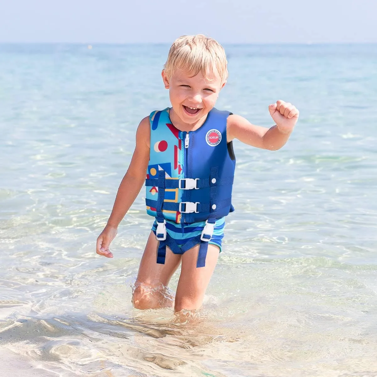 Boglia Kids Swim Vest Toddler Float Jacket Swimming Aid for Boys and Girls,Children Float Swimsuit with Adjustable Safety Strap for Age 2-9 Years/22-50Lbs