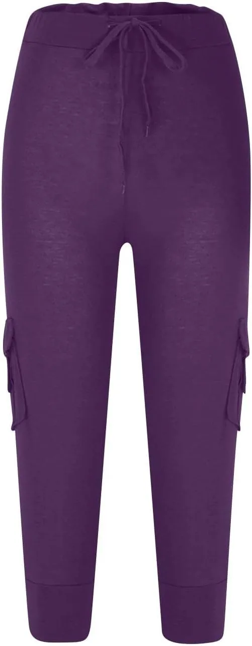 Capri Pants for Women Trendy High Waisted Knee Length Bermuda Shorts Lightweight Quick Dry Summer Cropped Ankle Pant