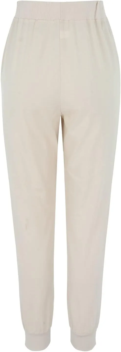 Casual Pants For Women Linen Elastic Waist Trousers Summer Baggy Straight Leg Comfort Tapered Pants with Pockets