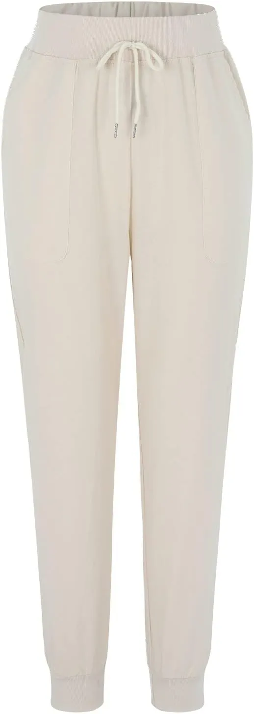 Casual Pants For Women Linen Elastic Waist Trousers Summer Baggy Straight Leg Comfort Tapered Pants with Pockets