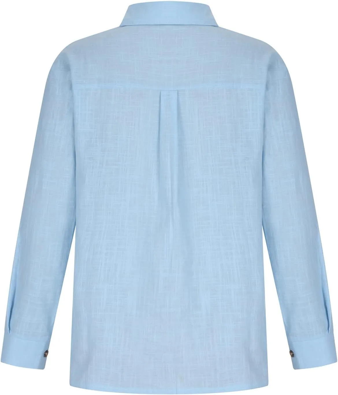 Ceboyel Women Linen Button Down Blouses Roll Up Sleeve Collared Shirts Summer Cotton Gauze Tops Casual Ladies Outfits 2023