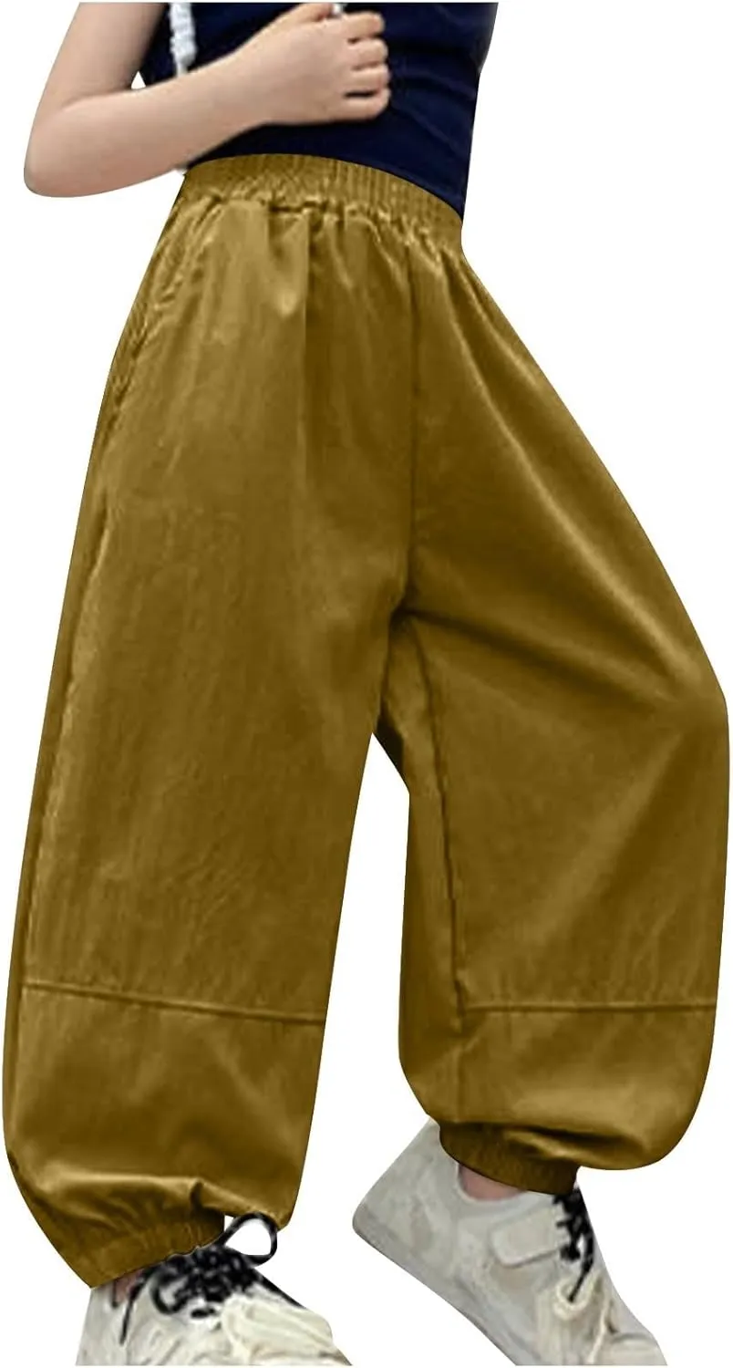 Children Boy Girl Work Cargo Trousers Pants for Kid Loose Fit Straight Leg Long Cuff Leg Summer Fall 2025 Y2K