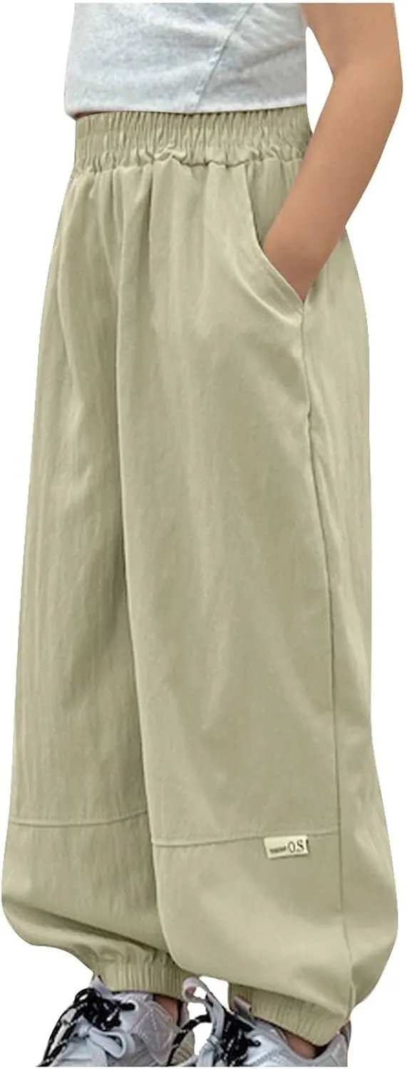 Children Boy Girl Work Cargo Trousers Pants for Kid Loose Fit Straight Leg Long Cuff Leg Summer Fall 2025 Y2K