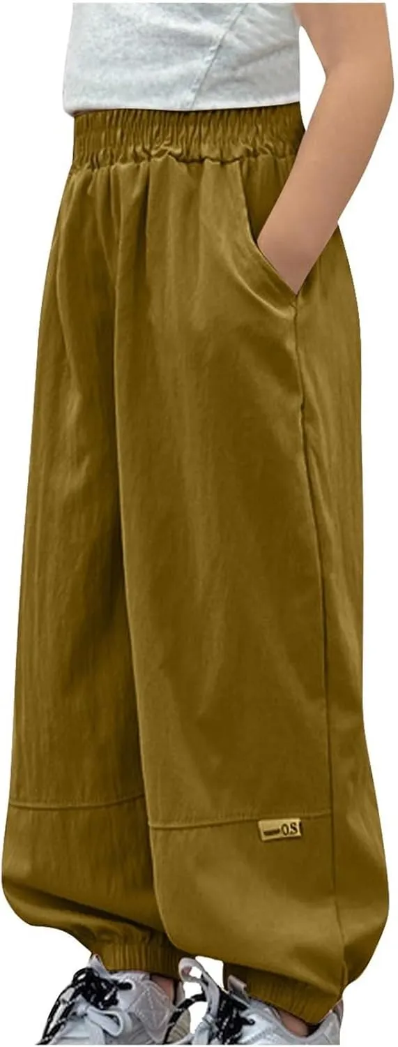 Children Boy Girl Work Cargo Trousers Pants for Kid Loose Fit Straight Leg Long Cuff Leg Summer Fall 2025 Y2K