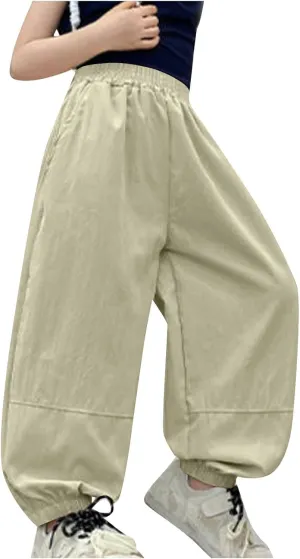 Children Boy Girl Work Cargo Trousers Pants for Kid Loose Fit Straight Leg Long Cuff Leg Summer Fall 2025 Y2K