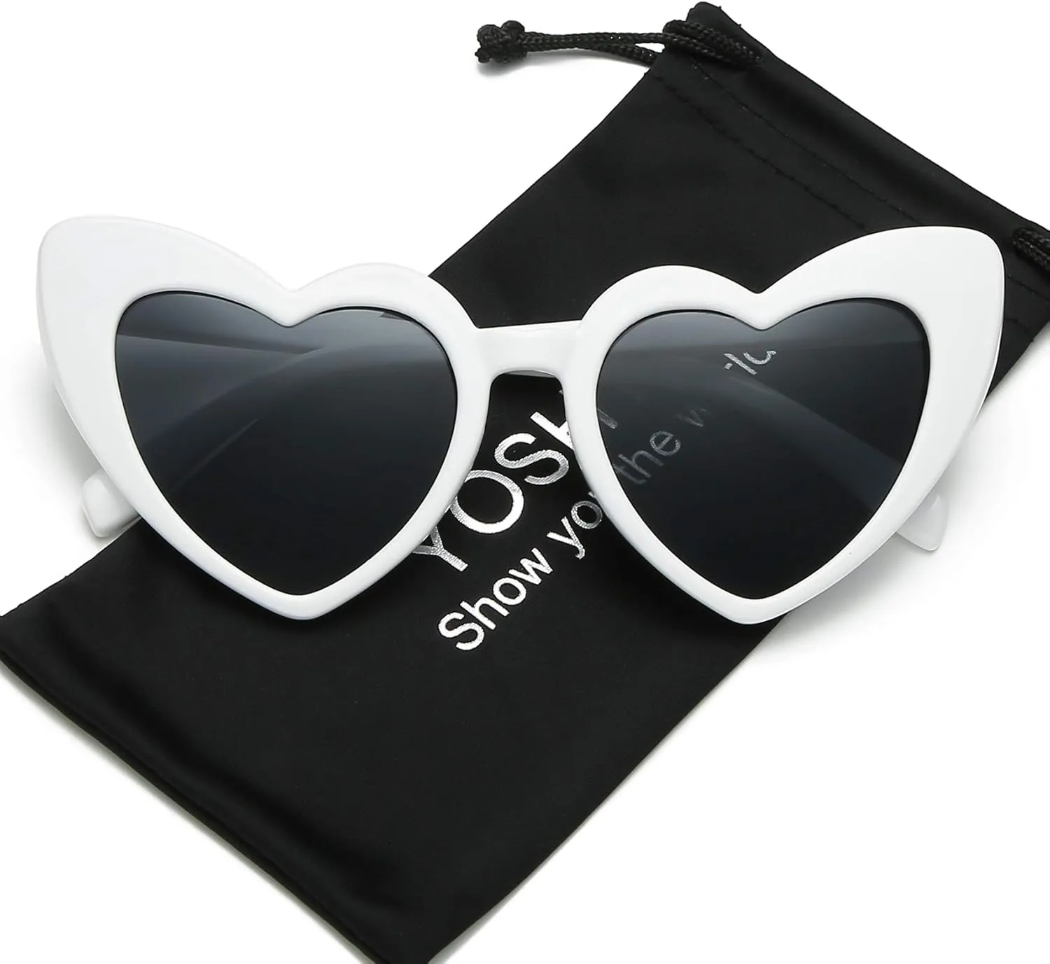 Clout Goggle Heart Sunglasses Vintage Cat Eye Mod Style Retro Kurt Cobain Glasses
