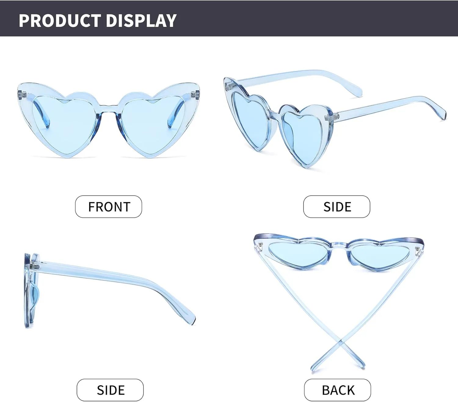 Clout Goggle Heart Sunglasses Vintage Cat Eye Mod Style Retro Kurt Cobain Glasses