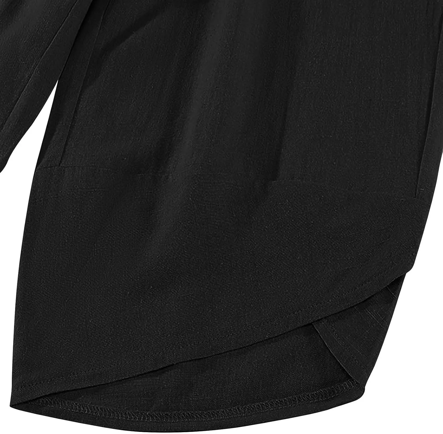 Cotton Linen Pants for Women Casual Loose Straight-Leg Pant with Pockets Elastic Waist Summer Loose Lounge Trousers