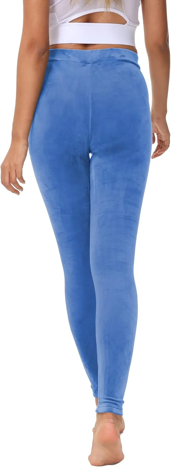 COZZYON Women Velour Leggings, High Waist Soft Leggings Warm Winter Velour Yoga Pants