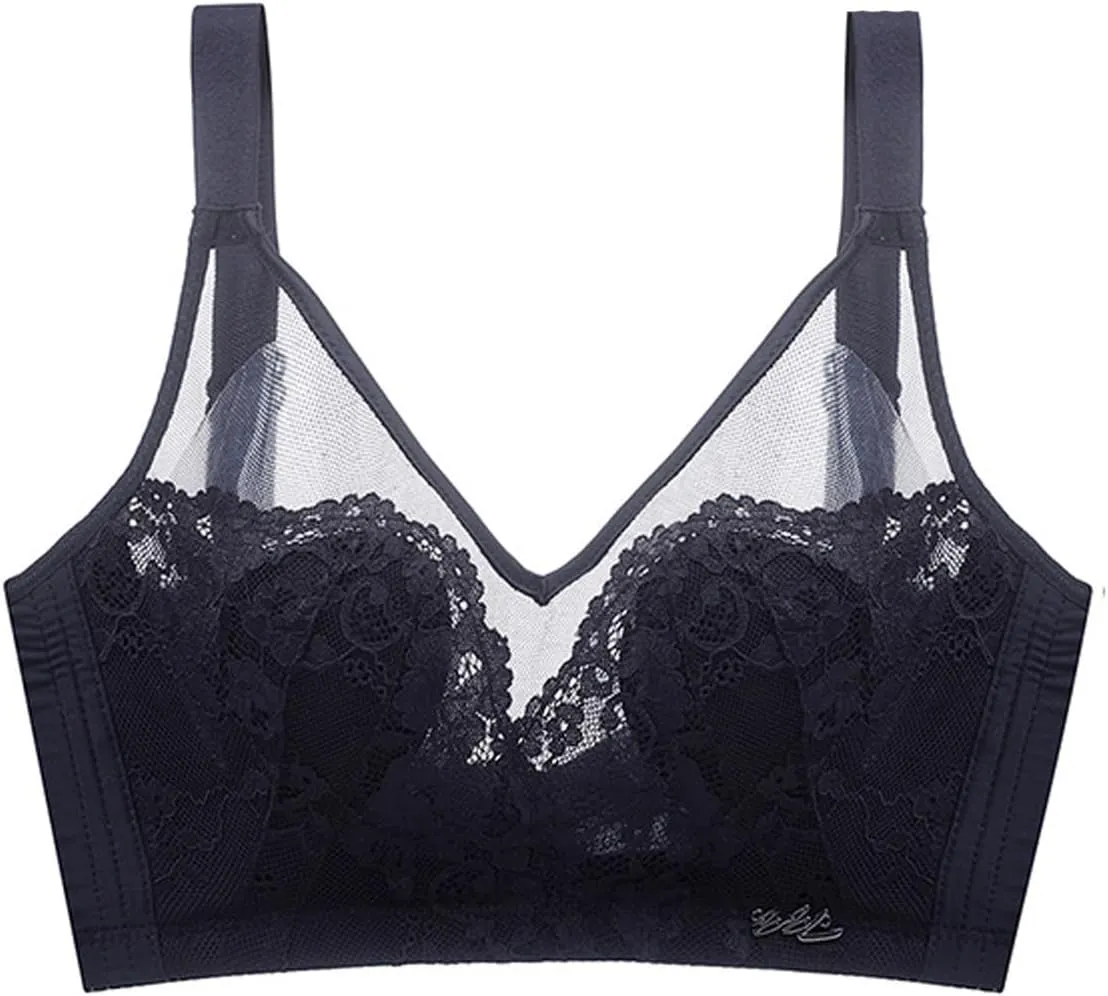 ctdiral Push up Bra for Women Plus Size Deep V Lace No Underwire Bra Comfy Full Coverage Bras Soft Smoothing Bralette