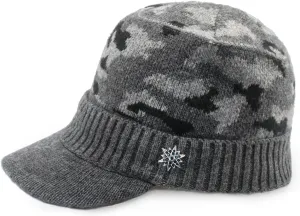 Dahlia Men's Beanie with Visor - Wool, Winter Hat w/Brim, Fleece Lined