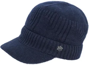 Dahlia Men's Beanie with Visor - Wool, Winter Hat w/Brim, Fleece Lined