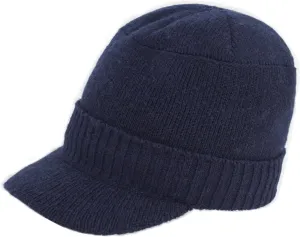 Dahlia Men's Beanie with Visor - Wool, Winter Hat w/Brim, Fleece Lined