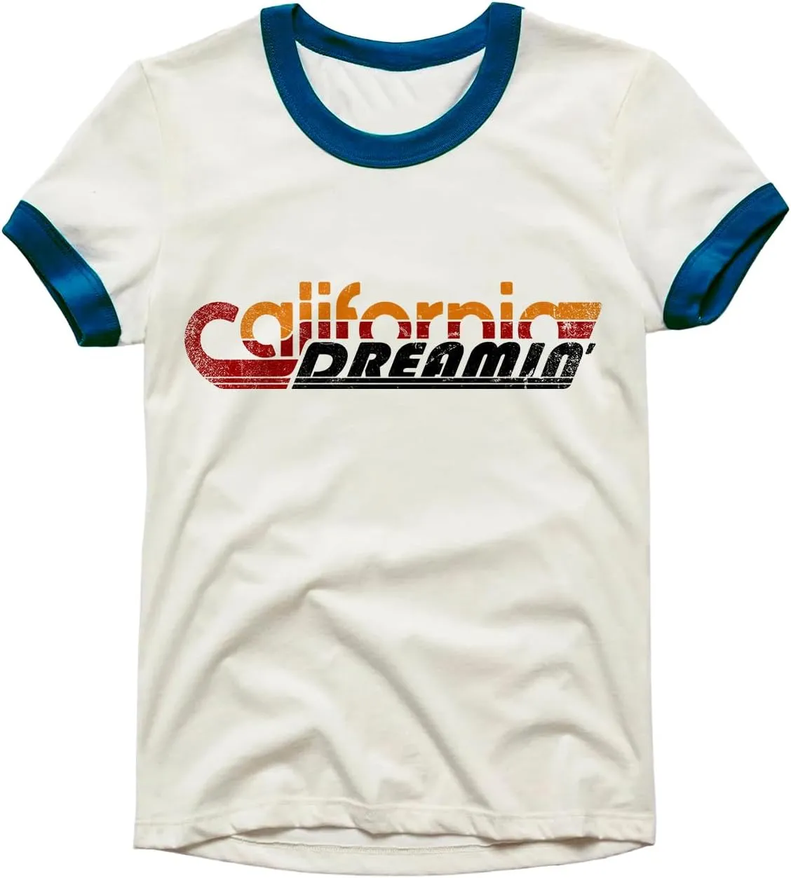 Design Ringer Retro Vintage Look Cotton T Shirt for Men and Women - Unique Design Urban Streetwear Fashion Tee Unisex
