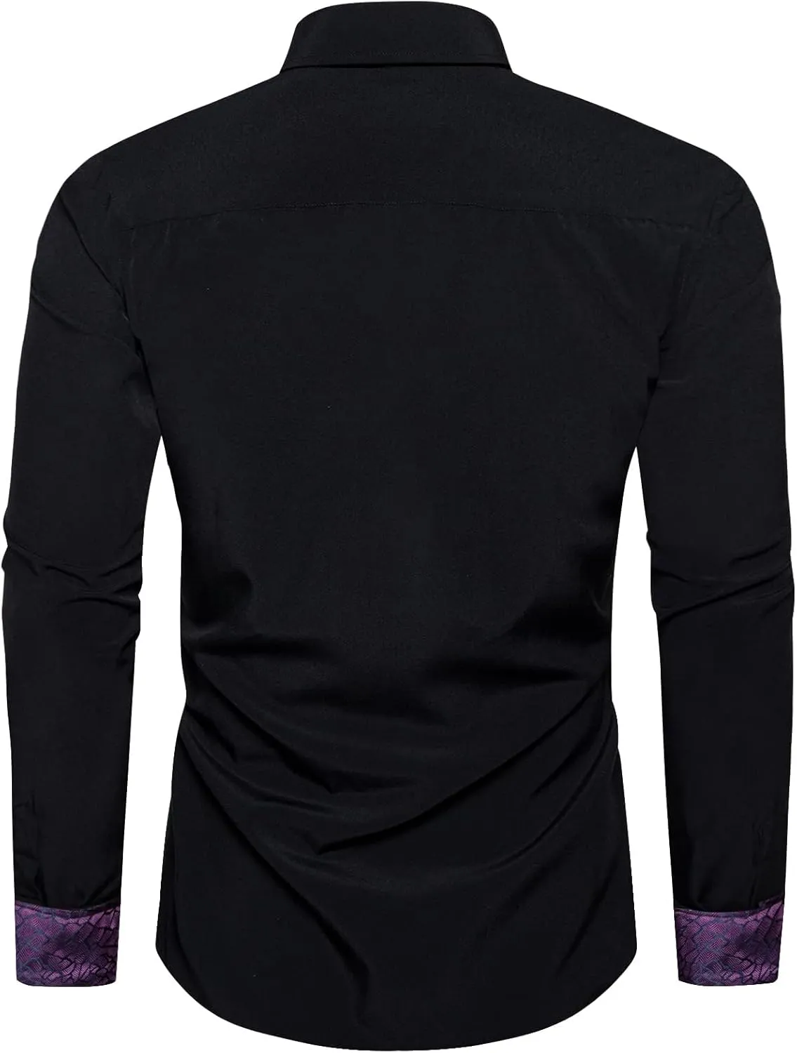DiBanGu Mens Button Down Shirts,Casual Long Sleeve Dress Shirt Regular Fit Cotton Inner Contrast Shirts for Formal Business