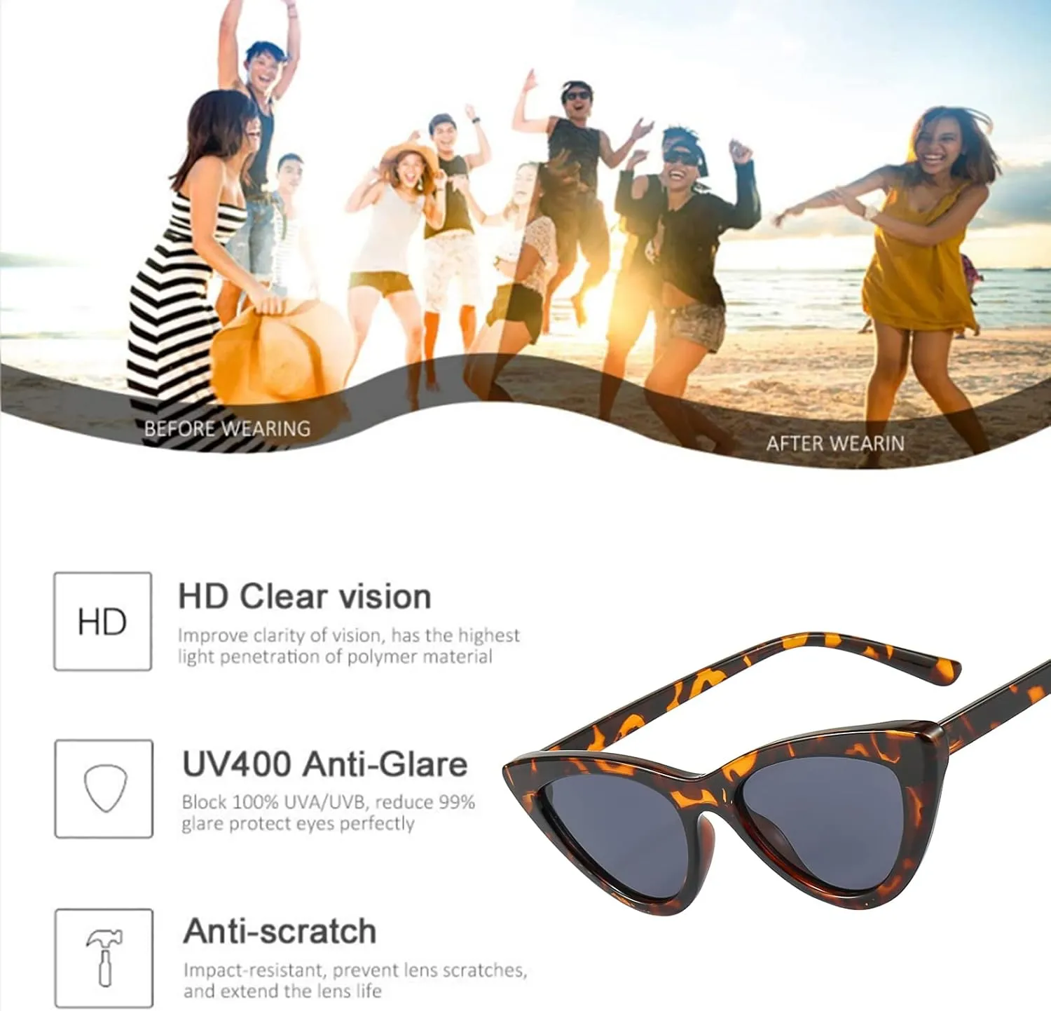 Dollger Cat Eye Sunglasses Vintage Retro Plastic Frame Cateye Sunglasses for Women