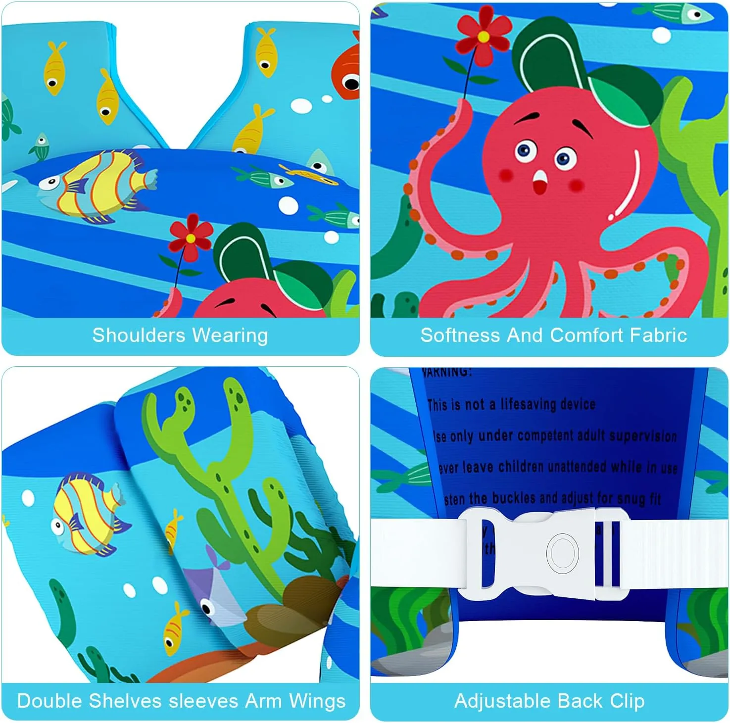 DOOHALO Kids Swim Floats for 28-70 Pounds Kid Arm Shoulder Float Vest Fit for 2-8 Years Older Boys Girls Toddler Baby Children