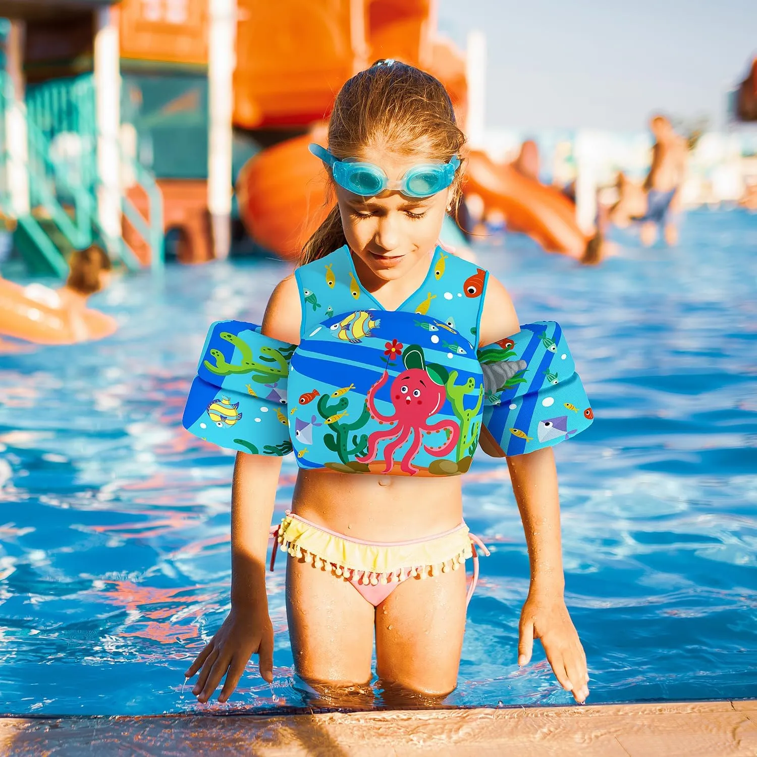 DOOHALO Kids Swim Floats for 28-70 Pounds Kid Arm Shoulder Float Vest Fit for 2-8 Years Older Boys Girls Toddler Baby Children