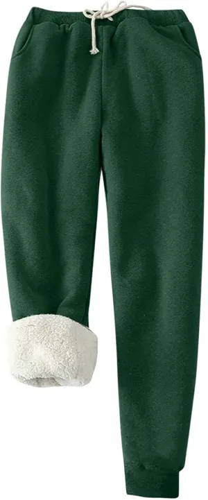 Fleece Lined Pants Women Winter Lightweight Warm Sweatpants with Pockets for Men Women Jogger Sweatpants