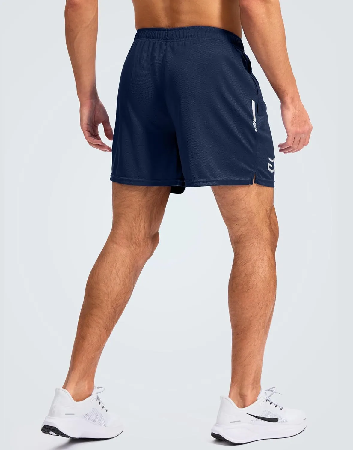 G Gradual Men's Gym Shorts 5"/7"/10" with Zipper Pockets Basketball Athletic Mesh Quick Dry Shorts for Workout Running Tennis