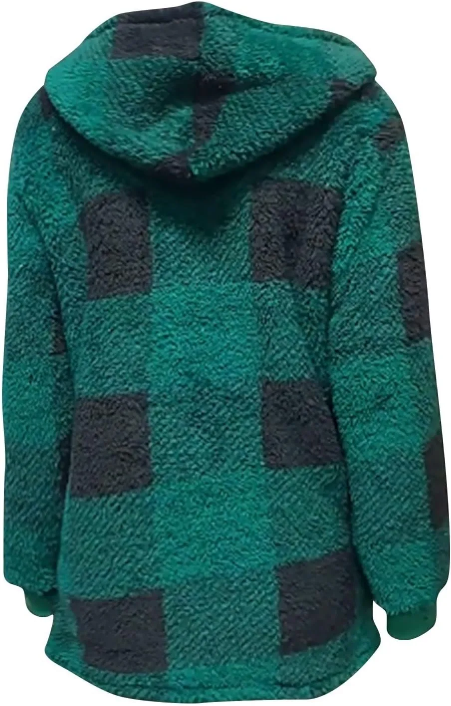 GOFULY Coats For Women Winter Soft Plush Hoodie Full Zip Fall Sherpa Jackets 2024 Plaid Cardigan With Pockets Outfits Trendy