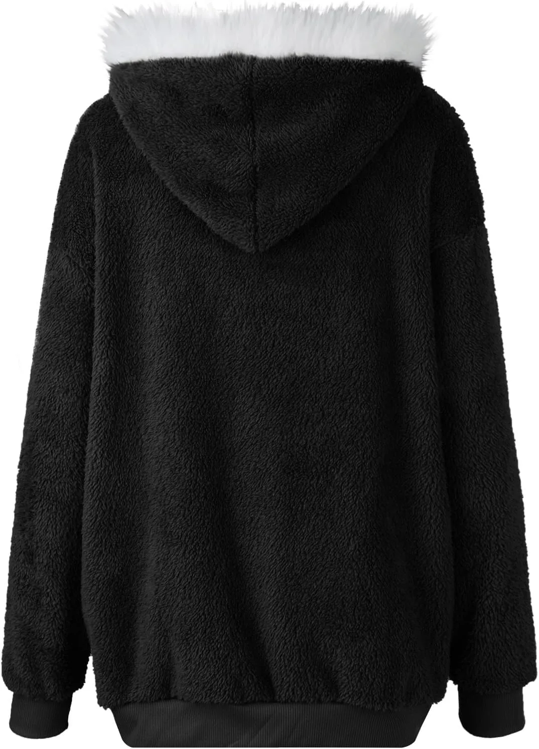 GOFULY Plus Size Winter Coats For Women Packable Sherpa Jackets Full Zip Fuzzy Fleece Cardigans Solid Fall Outerwear Pocket