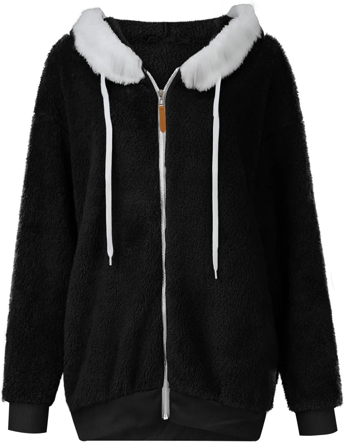 GOFULY Plus Size Winter Coats For Women Packable Sherpa Jackets Full Zip Fuzzy Fleece Cardigans Solid Fall Outerwear Pocket