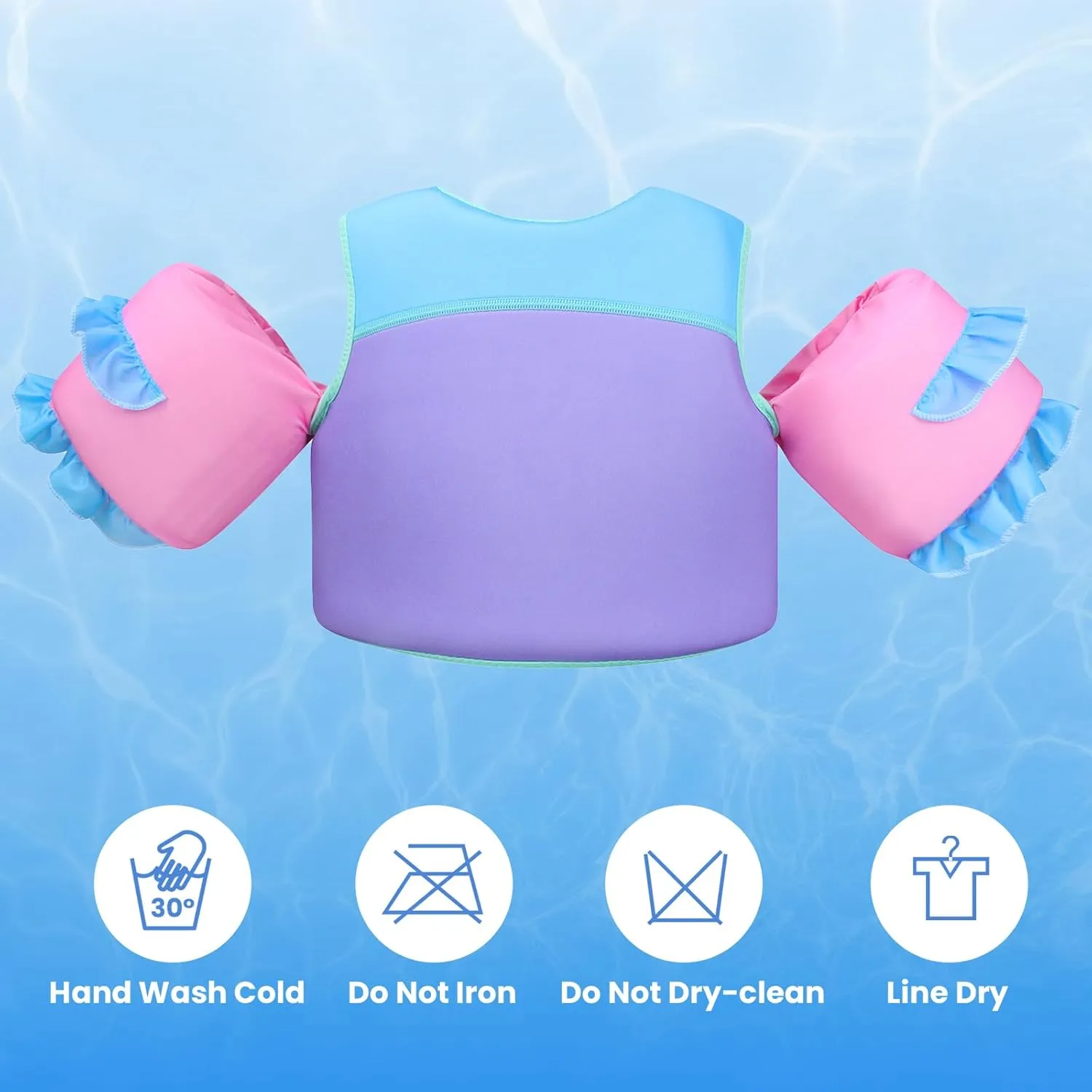 Gogokids Toddler Floaties, Kids Swim Vests for 20-50 lbs Girls and Boys, Pool Float Jackets with Arm Water Wings for 2-6 Year Old Children