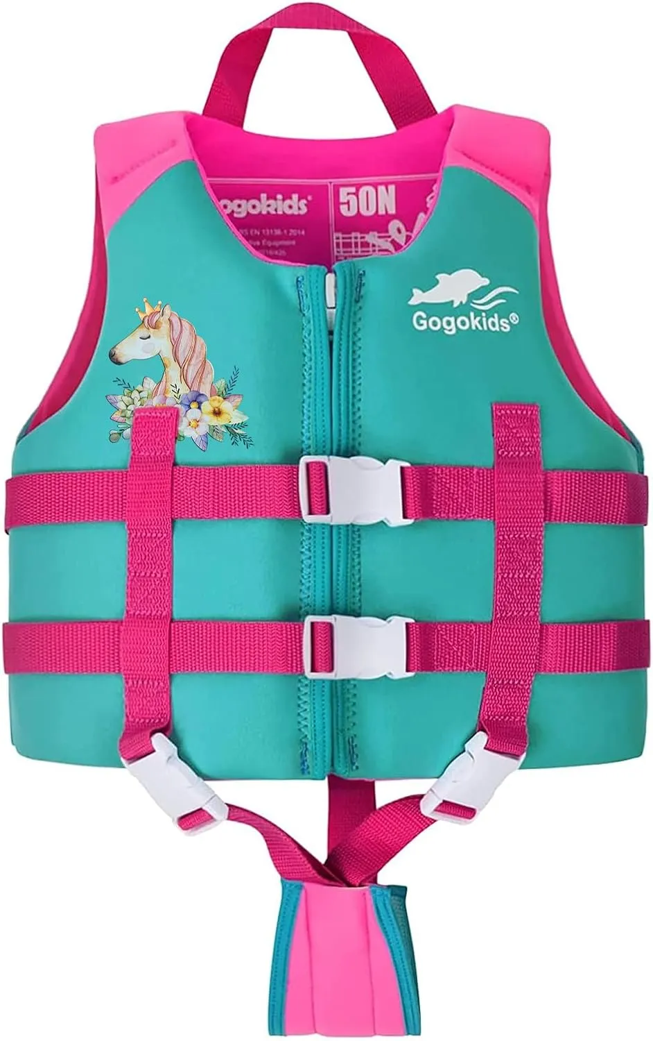 Gogokids Toddler Swim Vest, Kids Float Jacket for 20-30-40-50 lbs Girls and Boys, Float Swimwear with Duel Adjustable Safety Strap, for 2-9 Year Old Children