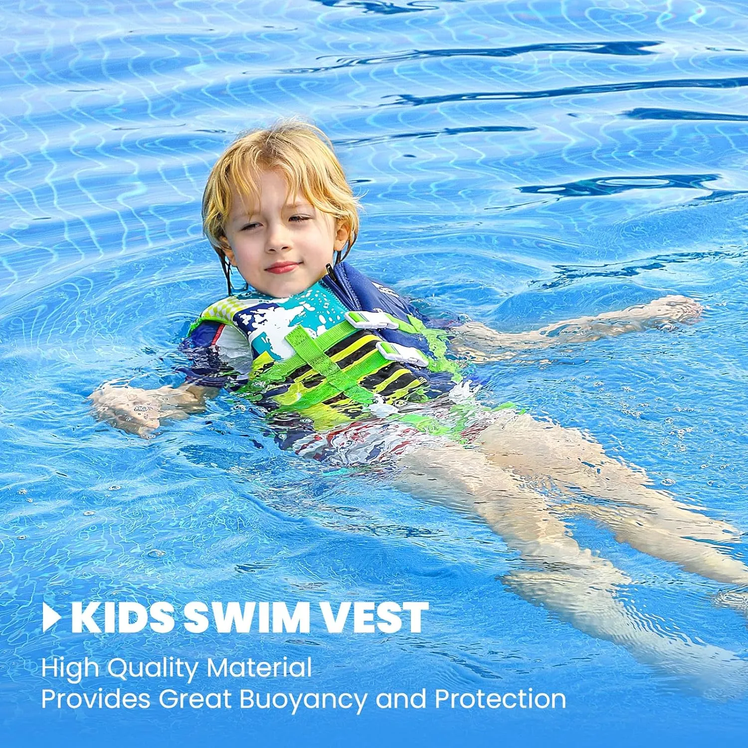 Gogokids Toddler Swim Vest, Kids Float Jacket for 20-30-40-50 lbs Girls and Boys, Float Swimwear with Duel Adjustable Safety Strap, for 2-9 Year Old Children