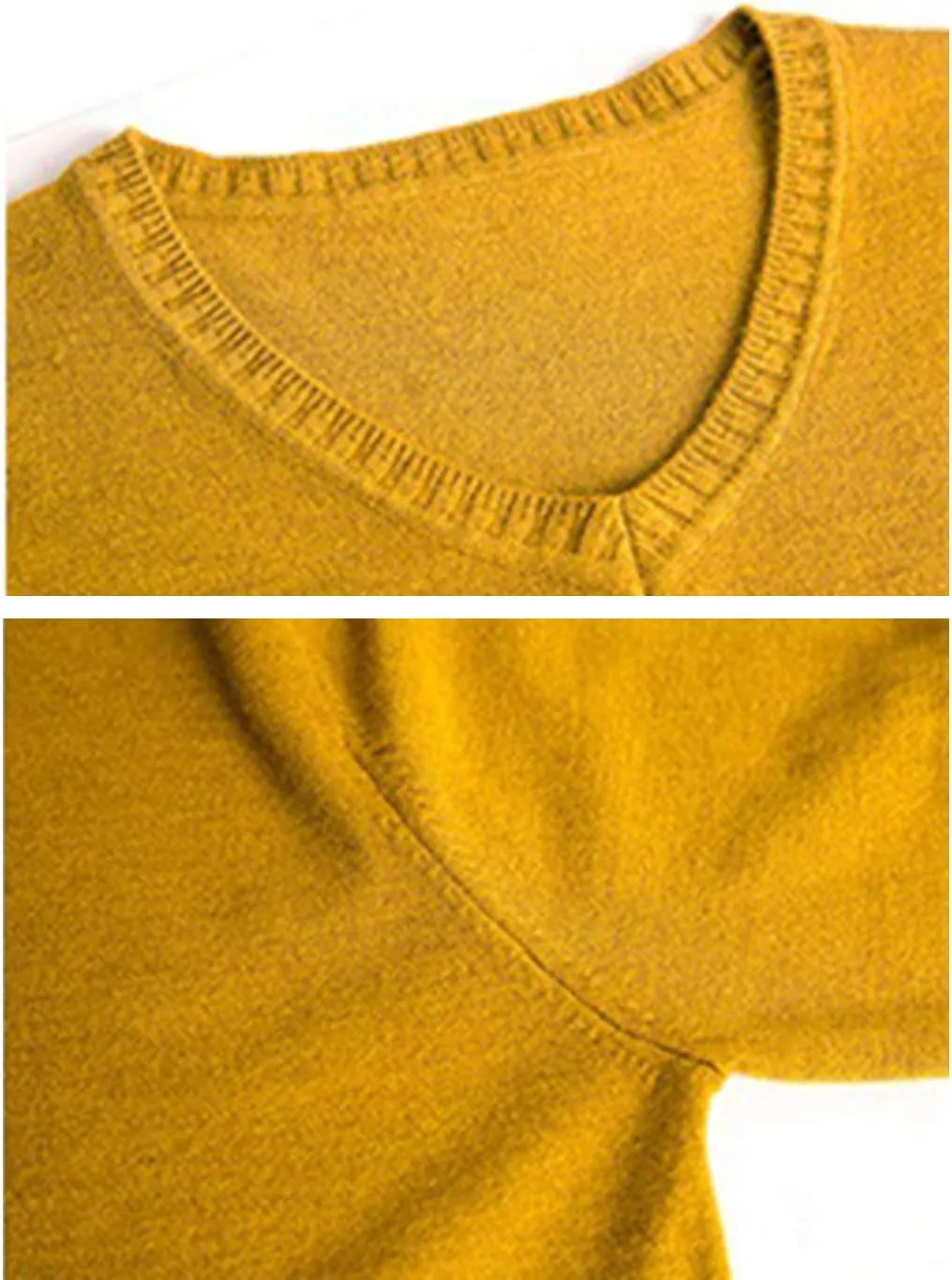 HaoMay Men's Slim Fit V Neck Pullovers Cashmere Knitted Sweater Jumper