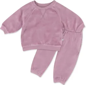 HONESTBABY Velour Pullover Hoodie and Zip Front Sweatshirt and Jogger Sweatpants Set