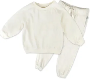 HONESTBABY Velour Pullover Hoodie and Zip Front Sweatshirt and Jogger Sweatpants Set