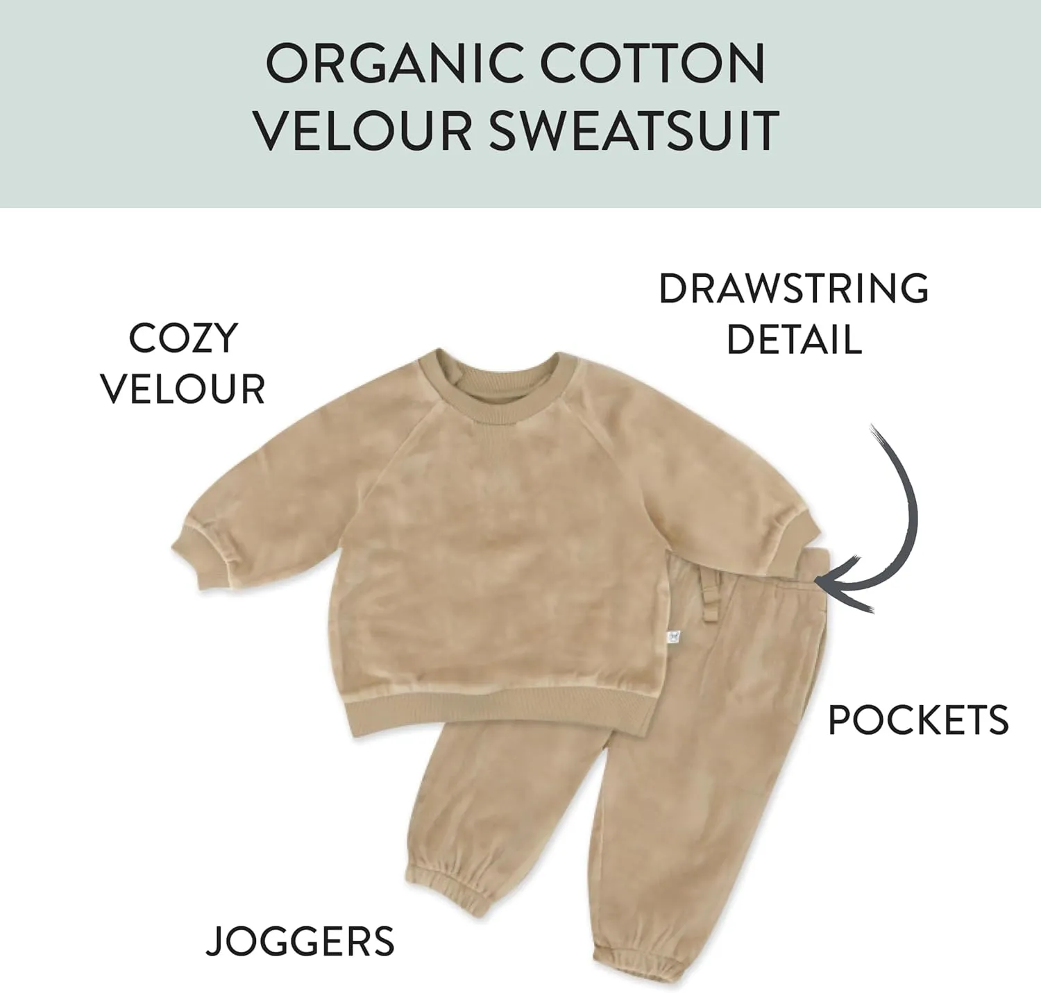 HONESTBABY Velour Pullover Hoodie and Zip Front Sweatshirt and Jogger Sweatpants Set