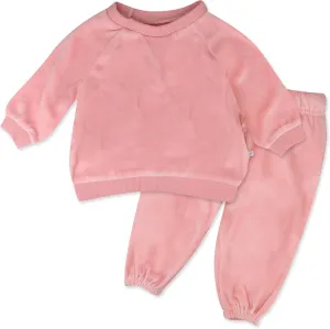 HONESTBABY Velour Pullover Hoodie and Zip Front Sweatshirt and Jogger Sweatpants Set