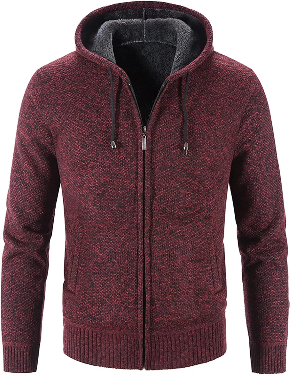 Hoodie Sweater Cardigan for Men Full Zip Long Sleeve Knit Jacket Warm Cardigan Knitwear Cable Knit Hoodies Jacket Knitwear